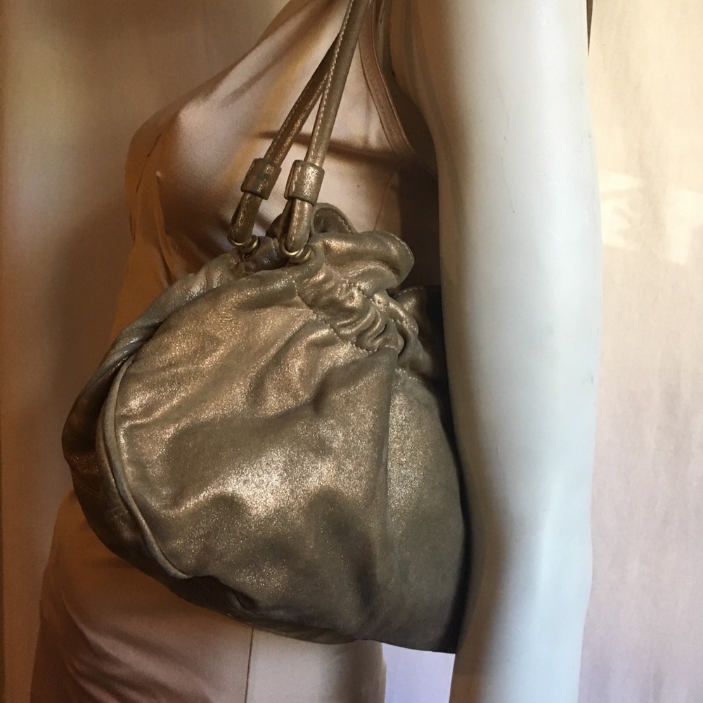 Gold Bally Suede Bag